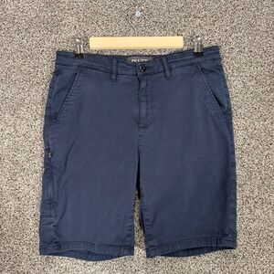 DUER Live Free Journey Shorts Mens 30/9 Blue Cotton Stretch Zip Pocket Hiking